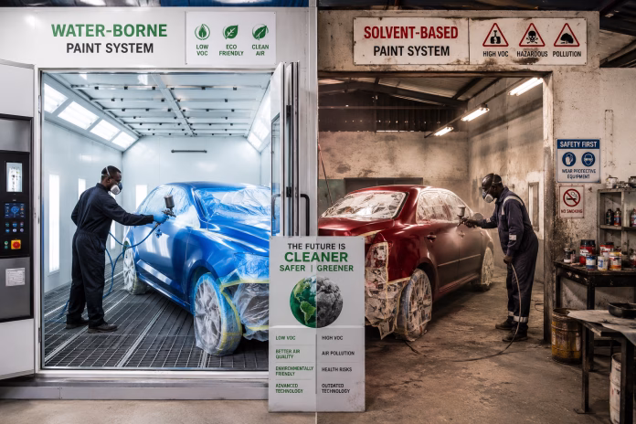 Water-Based Paint Systems vs Solvent-Based - Discover the reasons behind the shift from solvent-based to water-based paint systems in the automotive industry