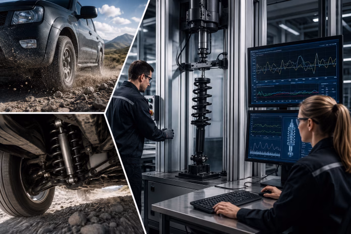 Genuine Suspension Parts Undergoing Endurance Testing - Discover why endurance testing of genuine suspension parts is crucial for your vehicle's safety and reliable performance
